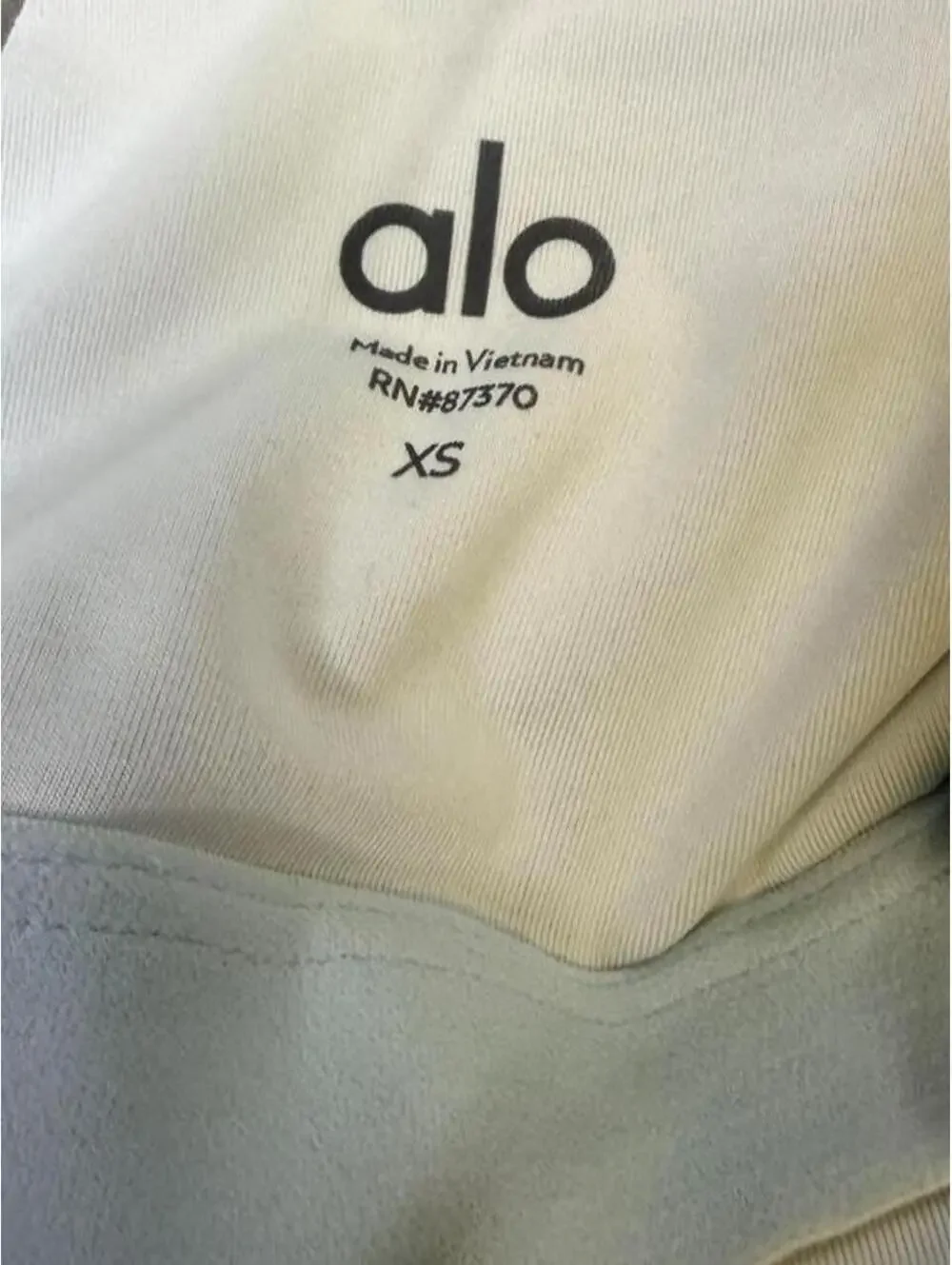 Alo Yoga white ribbed crop top